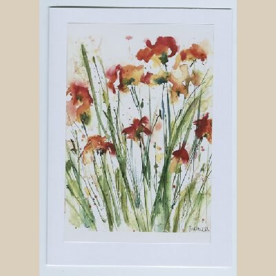 Poppies Watercolour print greeting card