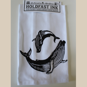 Humpback Whale pair Tea Towel