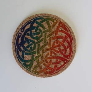 Rainbow Celtic Knot - cork coaster