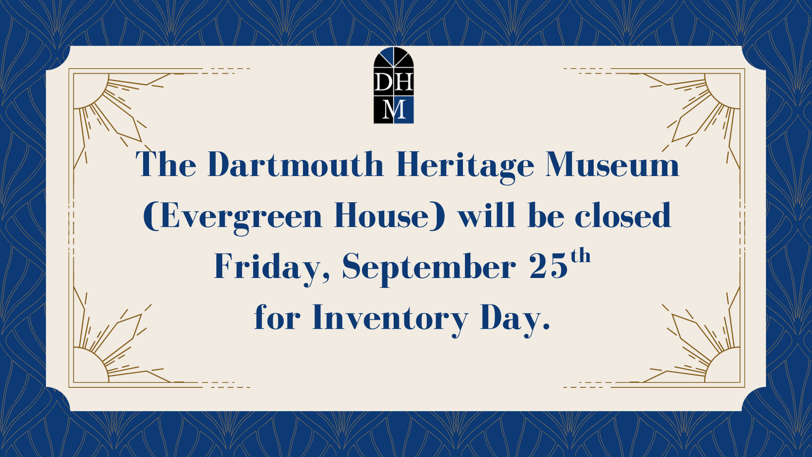 Evergreen House will be closed Friday, September 25th for an Artefact Inventory Day
